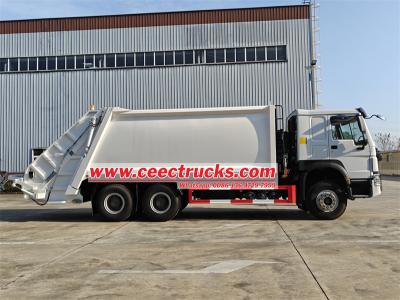 Howo 6x4 automatic refuse garbage compactor truck