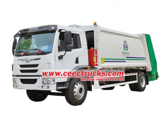 2025 new FAW 4x2 10CBM rear loader garbage truck