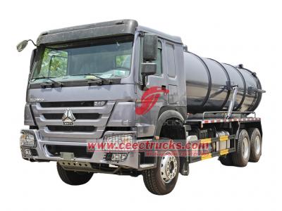 Howo heavy duty 18cbm cesspit emptier sewer pumper truck