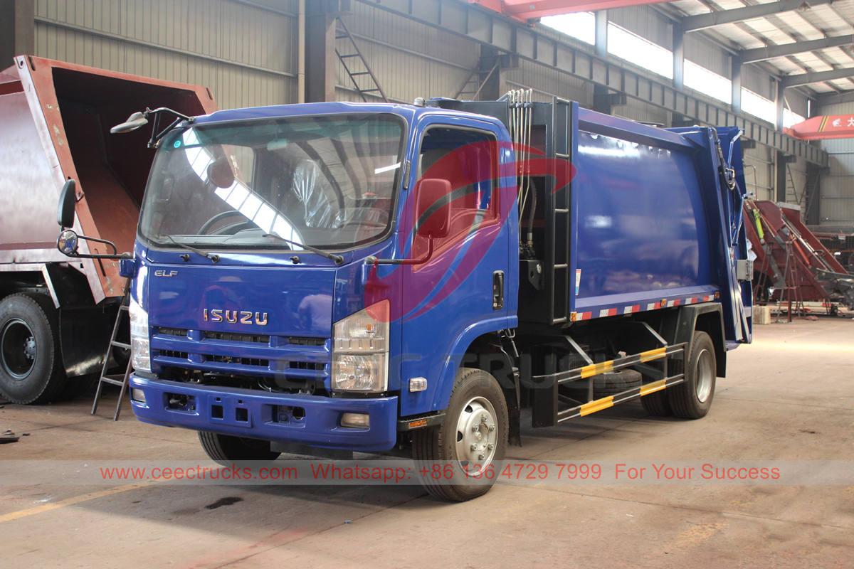 Truk pemadat sampah ISUZU 8 CBM yang disesuaikan untuk ekspor