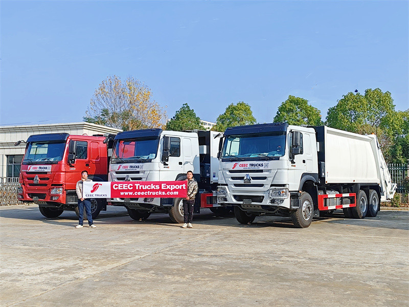 3 unit howo sampah truk loader belakang dikirim