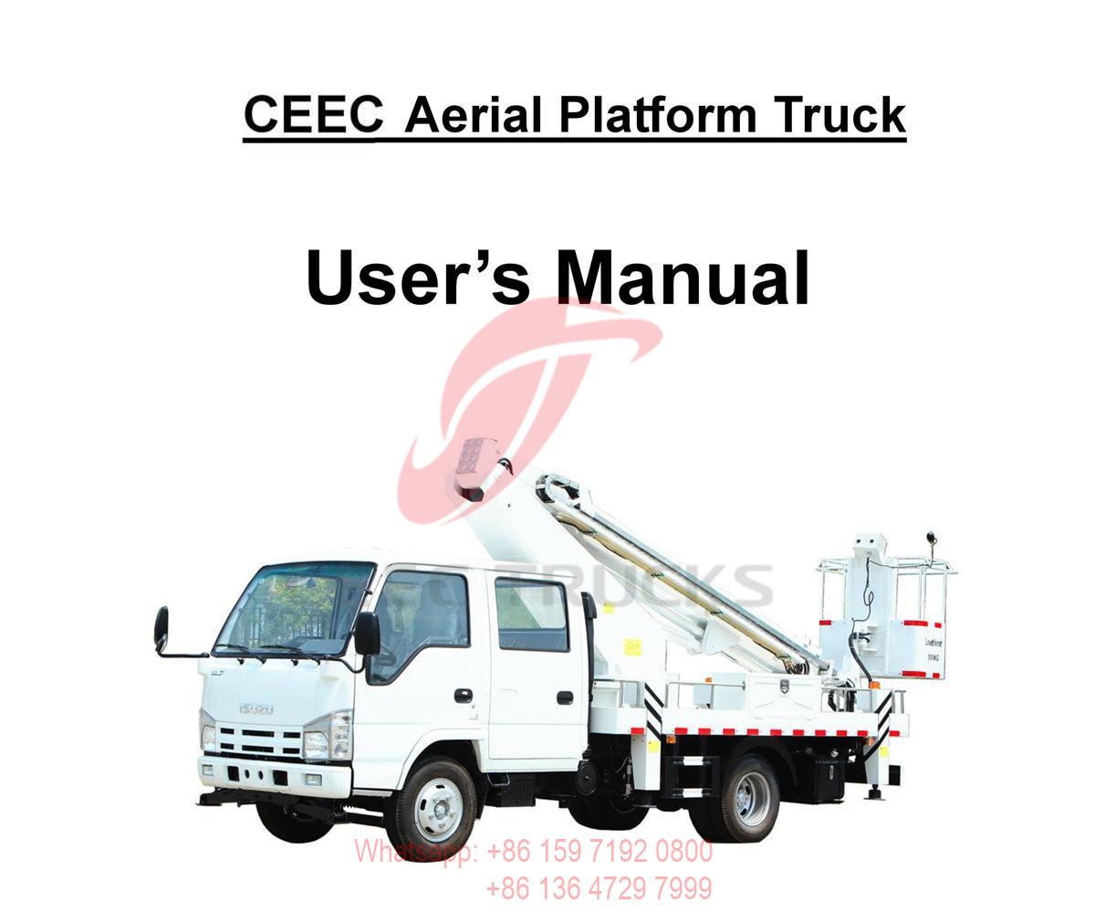 Myanmar--Manual Truk Platform Udara Hidraulik ISUZU 16m