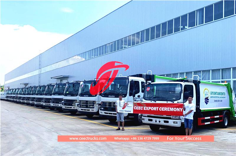 Mali- 30 unit truk pemadat sampah isuzu untuk ekspor.