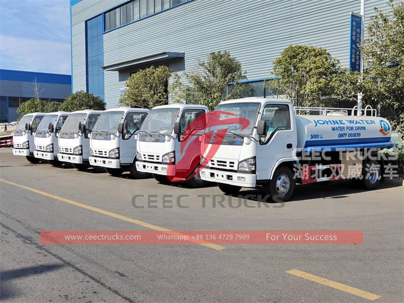 Filipina - 6 unit truk tangki air stainless steel ISUZU 600P 5000L diekspor