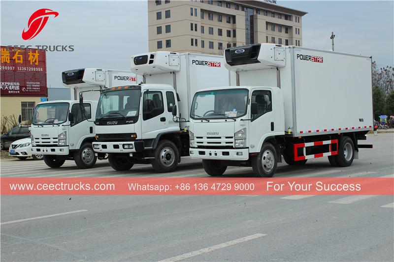 Polinesia Prancis - 3 unit truk berpendingin ISUZU sedang diekspor