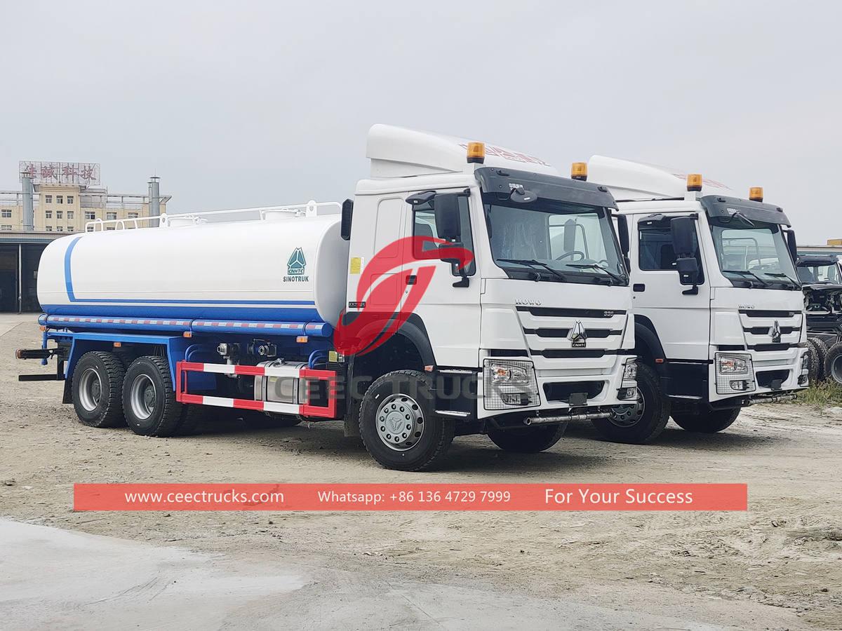 Mali - 2 unit HOWO 18000 liter water bowser diekspor