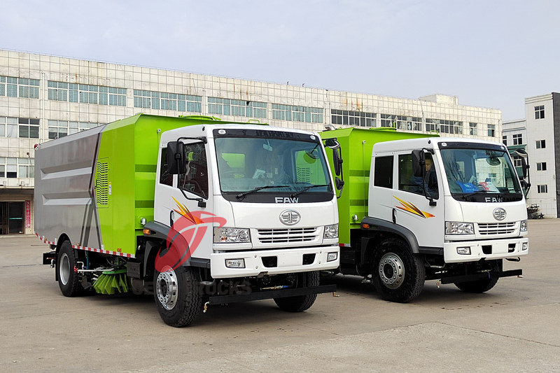 FAW 4x2 penggerak kanan Truk Penyapu Jalan Bandara