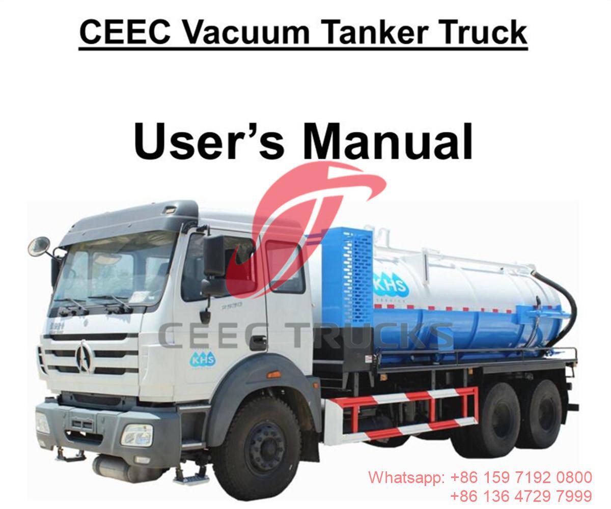 Mongolia--BEIBEN 2530 truk tangki vakum 10CBM manual