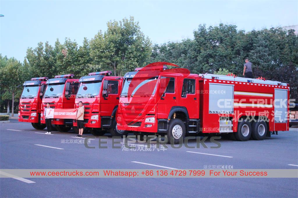 Ethiopia - 4 unit truk pemadam kebakaran HOWO 6×4 diekspor