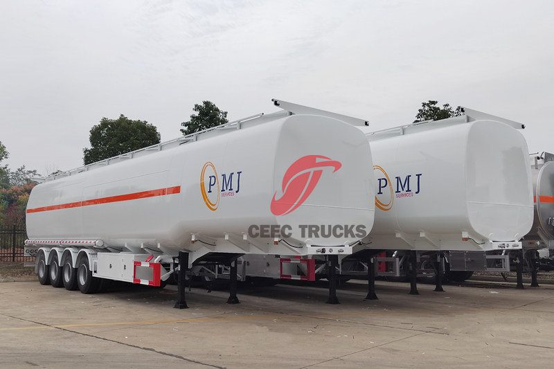 Semitrailer pengiriman tangki minyak 4 gandar 60.000 liter